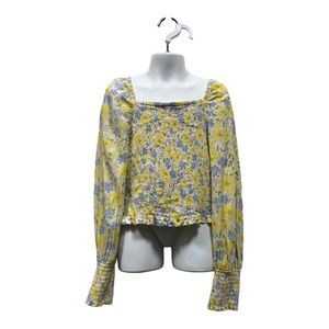 Dillard’s Girl’s Yellow Long sleeved floral Top Sz M